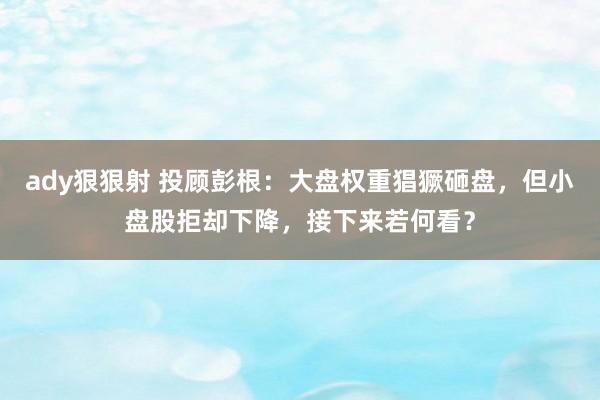 ady狠狠射 投顾彭根：大盘权重猖獗砸盘，但小盘股拒却下降，接下来若何看？